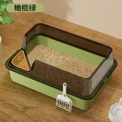 超大半封闭猫砂盆带桶