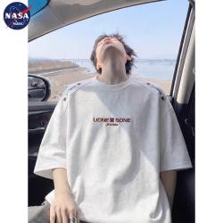 NASA MARVEL 重磅扎染刺绣短袖男t恤夏季民族风潮牌宽松高级感半袖打底衫衣服