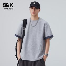 班尼路 S&K纯色简约圆领短袖T恤男宽松百搭夏季新款透气休闲上衣基础款