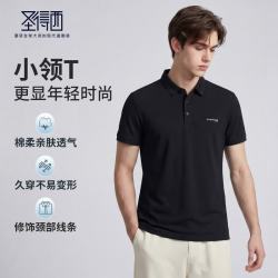圣得西 ;商务男士短袖polo衫2026夏季新款棉质舒适翻领T恤 黑色-A款 L 175/94A