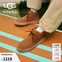 UGG 秋季男士舒适平底系带款纯色圆头潮流时尚靴休闲短靴 1151773 CHE
