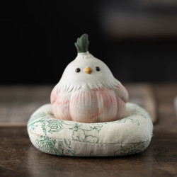 茉舟 宜兴原矿紫砂蒜头小鸟茶宠摆件精品手工蒜鸟小茶玩可爱装饰工艺品 简装