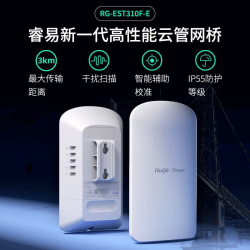 锐捷 睿易无线网桥RG-EST310F-E套装 3公里室外  双频大功率监控专用 wifi点对点远距离传输回传 IP55防水