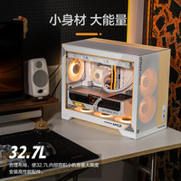 追风者 XT M3小旋风MATX黑色侧透杰之睿AMD定制款台式电脑桌面小机箱(360水冷位/遮线盖板/可背插