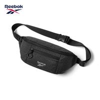 Reebok 休闲斜挎包男2026新腰包轻便防泼水胸包学生单肩挎包女 子夜黑