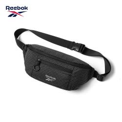 Reebok 休闲斜挎包男2026新腰包轻便防泼水胸包学生单肩挎包女 子夜黑