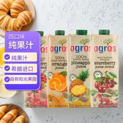 莱果仕 混合4口味果汁1L*4希腊进口礼物零食大礼包礼物（口味随机）
