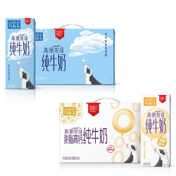 雪兰 心花怒FUN高云南原牧场脱脂高钙纯牛奶3.6g蛋白200g*10   脱脂高钙1箱 全脂纯牛奶1