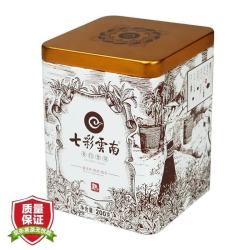 七彩云南 七彩雲南 庆沣祥 普洱茶 熟茶 名门普洱 普洱散茶 铁罐装 200克
