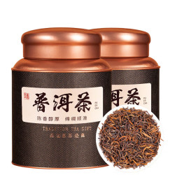 勐洛小寨 茶叶云南送礼普洱茶熟茶老茶头熟普洱年货 古树熟茶散茶礼盒装2罐共500克