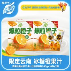 真果粒 爆粒橙子味果汁饮品  4月生产 橙子果汁240g×10包*2箱