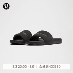lululemon 丨Restfeel Slide 女士拖鞋 *徽标款 LW9FO8S 黑/黑/黑