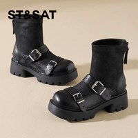 ST&SAT 星期六 SSE4116P2C 厚底圆头马丁靴