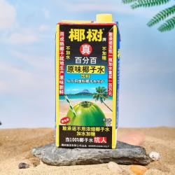 椰树 100%NFC椰子水天然电解质1L*1盒 果汁饮料单盒装