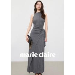 Marie Claire 【挂脖设计感】女士修身连衣裙 气质显瘦