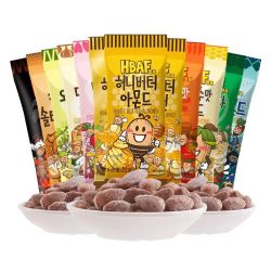 芭峰 芭蜂蜂蜜黄油扁桃仁混合巴旦木坚果多种口味休闲零食爆米花韩国