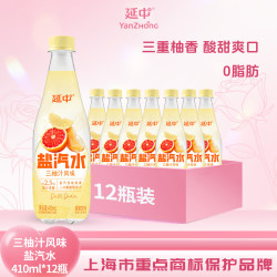 延中三柚汁风味盐汽水410ml*12瓶 0脂肪碳酸饮料三重柚香补维C盐汽水 410ml*12瓶/箱