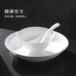 景德镇 流霜餐具 大汤勺 单个 高温白瓷 中式 5英寸