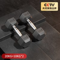 世锐 纯铁六角哑铃 电镀 20kg 单只装