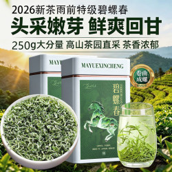 叶荐 特级碧螺春茶叶绿茶2026新茶自己喝送礼头采雨前罐装口粮茶