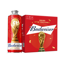 百威 经典红罐啤酒 1000mL*6罐 整箱 聚餐看球纪念世界杯西班牙冠军限定