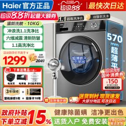 海尔 初色系列 EG100MAX29S 滚筒洗衣机 10kg 玉墨银