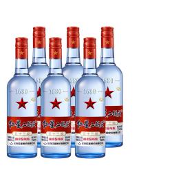 红星 二锅头酒 绵柔8纯粮 蓝瓶 53%vol 清香型白酒 750ml*6瓶 整箱装