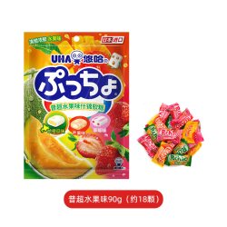 悠哈 糖果味觉糖普超酸甜水果软糖90g橡皮糖夹心喜糖
