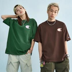 Champion 冠军 男女同款短袖T恤 圆领休闲纯棉宽松情侣