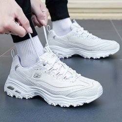 斯凯奇 幸运叶子丨斯凯奇男鞋厚底显高老爹鞋休闲鞋缓震白色运动鞋熊猫鞋