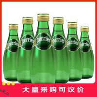 巴黎水 充气天然矿泉水 法国进口含气果味气泡水饮料 原味330ml*6瓶