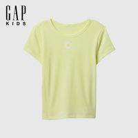 百亿补贴:Gap 女童花朵刺绣肌理纯棉短袖T恤儿童装美版716769