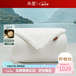 水星家纺 A类抑菌100%蚕丝春秋被芯全棉面料四季被子 青桑·慢时光全棉蚕丝春秋被220x240cm