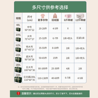 希维思 180L大容量织收纳袋 墨绿色 100*60*30cm 2个装