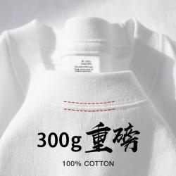 芭诗300g重磅纯棉短袖t恤情侣款纯色上衣短袖简约全棉上衣打底衫 白色 M 建议120-140斤