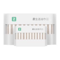 最生活 轻奢条纹纯棉浴巾 570g（70*145cm）