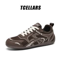 Tcellars 德训鞋男复古平底运动休闲鞋 咖啡棕 42