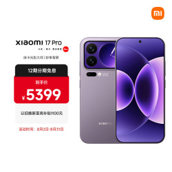 小米 17 Pro 5G手机 12GB+256GB 冷烟紫 第五代骁龙8至尊版