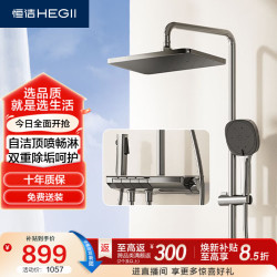 恒洁 Y55 琴悦系列 HMF938-333-SH 淋浴花洒套装 枪灰色 恒温款