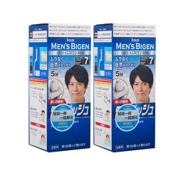 美源 日本原装进口按压式植物染发剂膏男士遮白发黑色正品