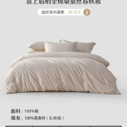 水星家纺 桑蚕丝被 A类抑菌子母被 150cm×210cm 春秋被 喜上眉梢