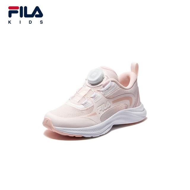 FILA 儿童跑步鞋 旋钮扣透气 玫瑰水粉/斐乐白-RA 32码