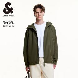 杰克琼斯 连帽夹克外套 葡叶绿 L 男士夹克
