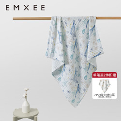 嫚熙 婴儿纱布浴巾纯棉宝宝新生儿童浴巾大尺寸洗澡包裹包巾 海底空间 110×110cm