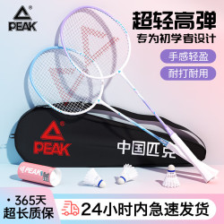 匹克 羽毛球拍超轻对拍攻守平衡成人学生练习球拍耐打铝合金初学者入门 防断线耐打对拍丨蓝紫丨赠3球2手胶 羽毛球拍套装