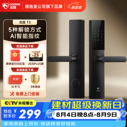 龙霆 T3 指纹密码执手款 智能门锁