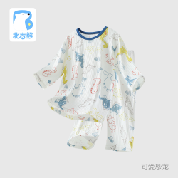 北吉熊 儿童家居服套装夏季凉感冰丝