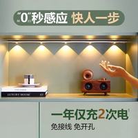 以典 薄智能人体感应led灯充电式长条波纹灯猫眼感应灯山 40cm 人体感应款