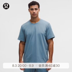 lululemon 丨Soft Jersey 男士短袖针织衫 芯吸 LM3F43S 钢青 M
