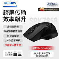 飞利浦 MX Prime 4 三模无线蓝牙鼠标 黑色